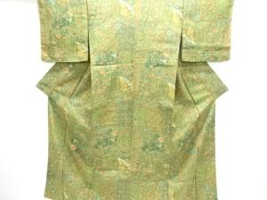 屏風に唐花模様小紋着物